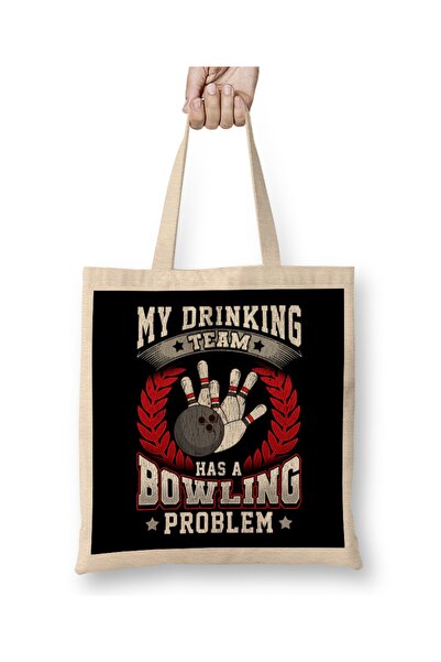 Baskı Dükkanı Moj tim pijanci ima problem sa kuglanjem Majica sa igračkim igr...