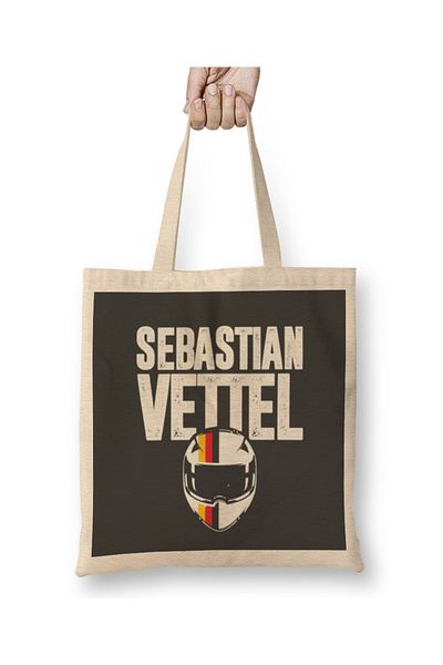 Baskı Dükkanı Sebastian Vettel 03 υφασμάτινη τσάντα με μακριά λαβή