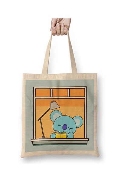 Baskı Dükkanı Sleepy Koala υφασμάτινη τσάντα με μακριά λαβή