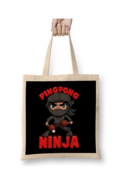 Baskı Dükkanı Geantă din pânză pentru ping-pong Ninja pentru tenis de masă cu mâner lung