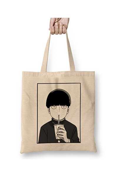 Baskı Dükkanı Mob Psycho Manga Panel Tkanina Torba Duga Sa ručkom