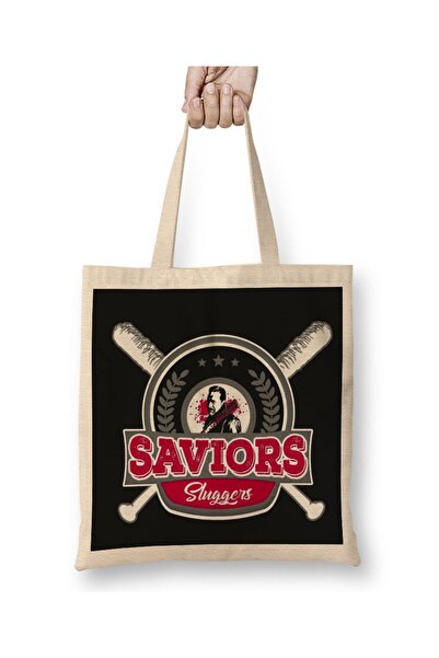 Baskı Dükkanı Savers Sluggers bejzbol tim Walking Dead tkanina Torba duga Sa ...