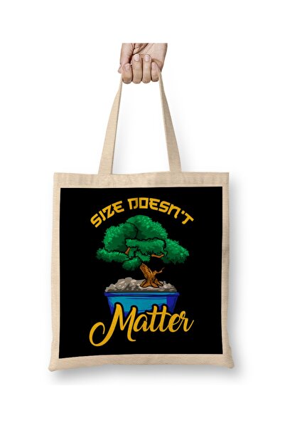 Baskı Dükkanı Smešna veličina nije bitna, mala bonsai biljka, tkanina Torba d...