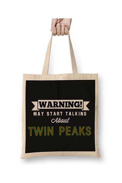 Baskı Dükkanı Avertisment poate începe să vorbească despre geanta din pânză Twin Peaks cu mâner lung