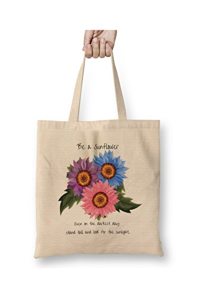 Baskı Dükkanı Suncokretova tkanina Torba duga Sa ručkom