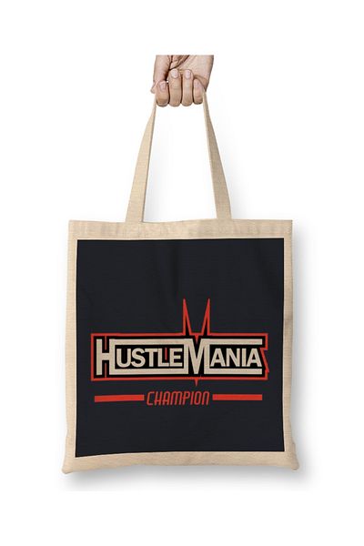 Baskı Dükkanı Υφασμάτινη τσάντα Hustle Mania Champion με μακριά λαβή