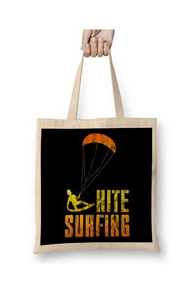 Baskı Dükkanı Kitesurfing Kiteboarding 01 υφασμάτινη τσάντα με μακριά λαβή