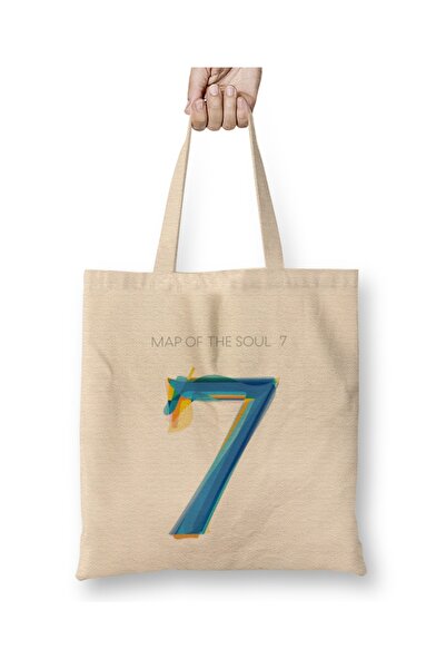 Baskı Dükkanı Bts Bangtan Boys Map of The Soul 7 Geantă din pânză cu mâner lung