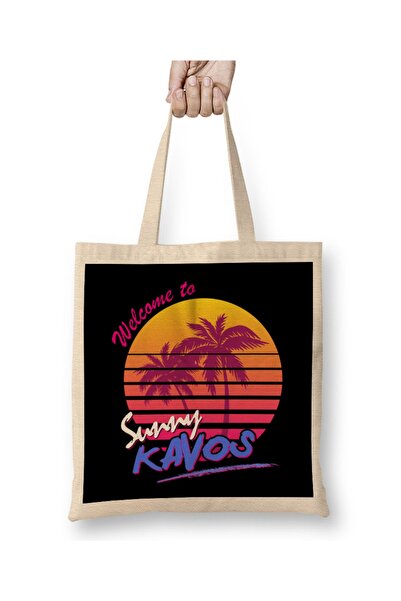 Baskı Dükkanı Dobrodošli u Sunny Kavos Cloth Torba Long Sa ručkom