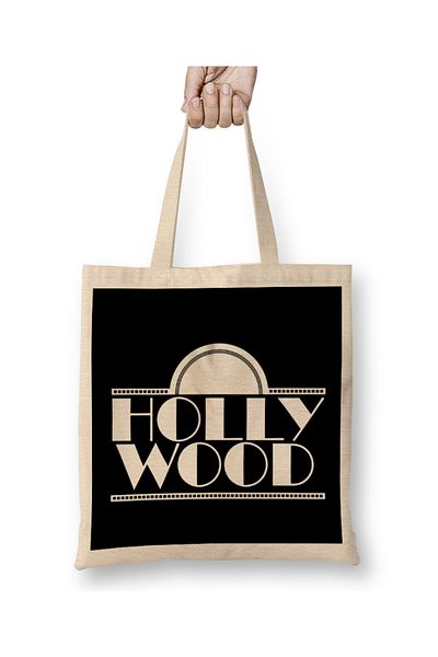 Baskı Dükkanı Υφασμάτινη τσάντα με λογότυπο της Hollywood της δεκαετίας του 1930 με μακριά λαβή