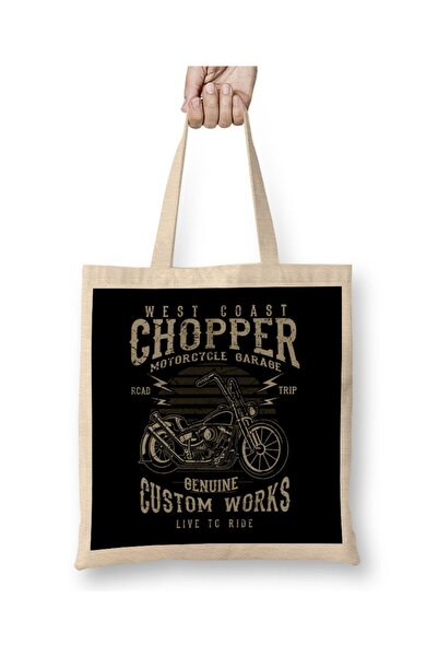 Baskı Dükkanı Vintage tkanina za garažu motocikla West Coast Chopper Torba du...