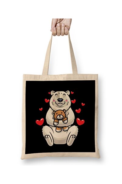 Baskı Dükkanı Kawaii beli Flis medved, plišana životinja sa srcima, platno za...