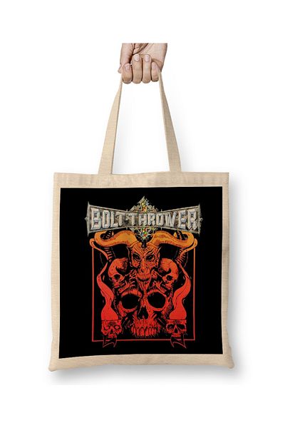 Baskı Dükkanı Bolt Thrower Logo 09 Geantă din pânză cu mâner lung