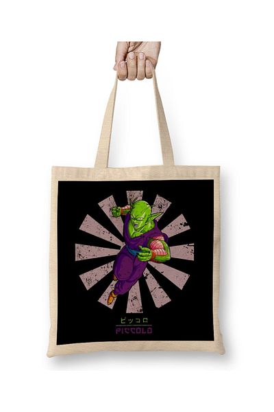 Baskı Dükkanı Geantă din pânză Piccolo Retro japonez Dragon Ball Z cu mâner lung