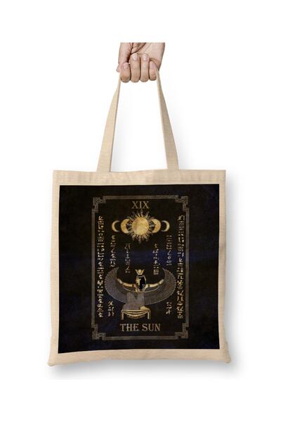 Baskı Dükkanı Citat iz tarota Sunce Citat Boginja Izida Crna verzija 01 Tkani...