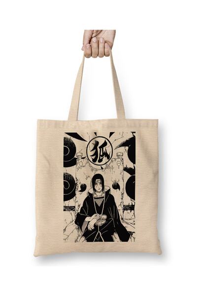 Baskı Dükkanı Naruto Itachi Uchiha tkanina Torba duga Sa ručkom