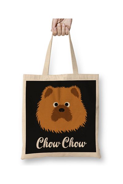 Baskı Dükkanı Chow Chow υφασμάτινη τσάντα με μακριά λαβή