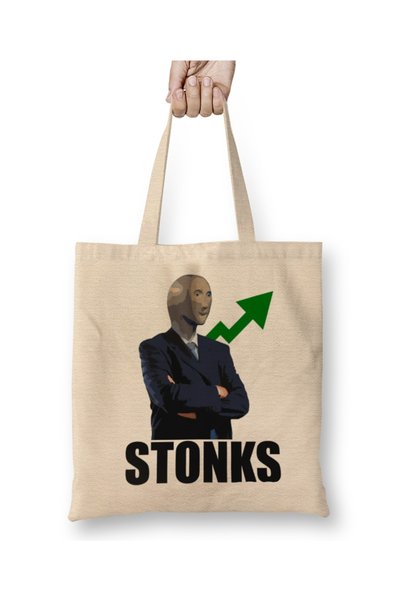 Baskı Dükkanı Stonks! Jastučić za grudi Torba dug Sa ručkom