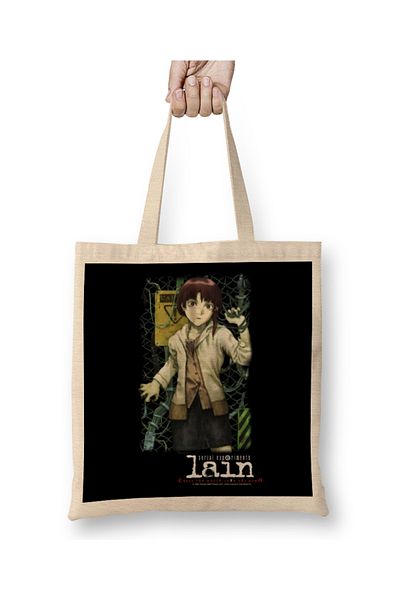 Baskı Dükkanı Serial Experiments Lain υφασμάτινη τσάντα με μακριά λαβή
