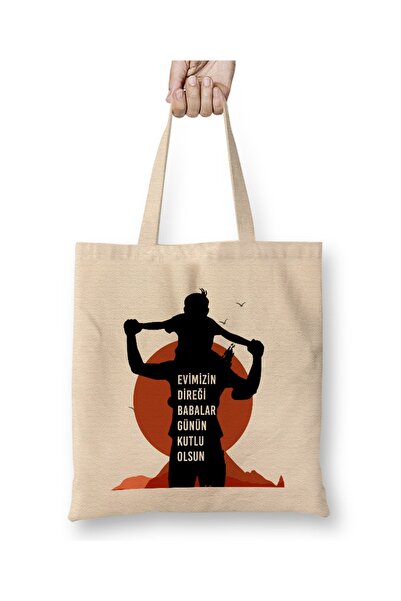 Baskı Dükkanı Poklon za Očev dan za oca 040 Tkanina Torba Dugačka Sa ručkom