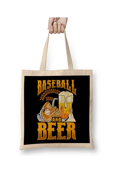 Baskı Dükkanı Baseball și bere minunate fac ziua perfectă geantă din pânză cu mâner lung