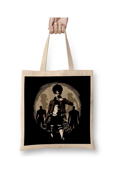 Baskı Dükkanı Shingeki No Kyojin Young Titan υφασμάτινη τσάντα με μακριά λαβή