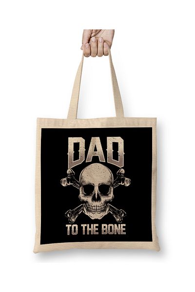 Baskı Dükkanı Funny Dad To The Bone Pun Πατέρας Πατέρας Ανέκδοτα υφασμάτινη τσάντα με μακριά λαβή