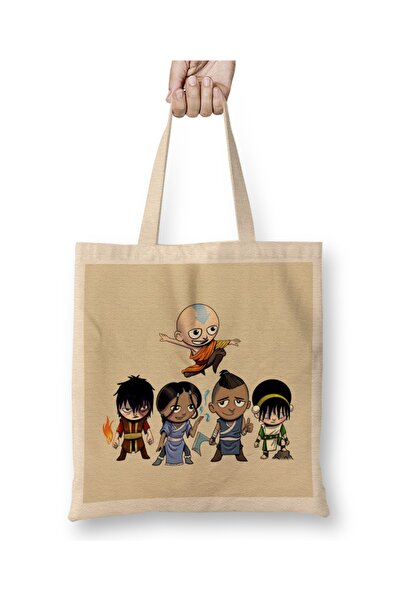 Baskı Dükkanı Geantă din pânză Chibi Avatar cu mâner lung