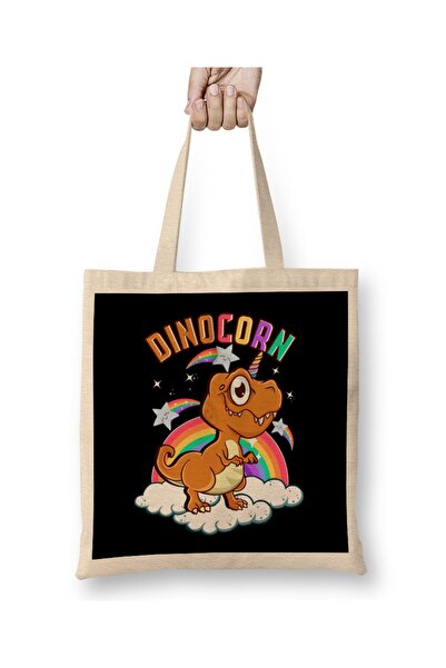 Baskı Dükkanı Dinokorn jednorog Sa deznom dug Sa ručkom Torba