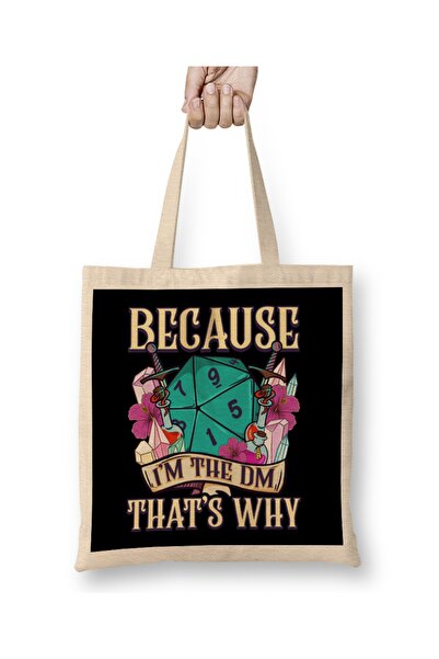 Baskı Dükkanı Pentru că sunt DM-ul Așa că Fantasy RPG Gaming Geantă din pânză...