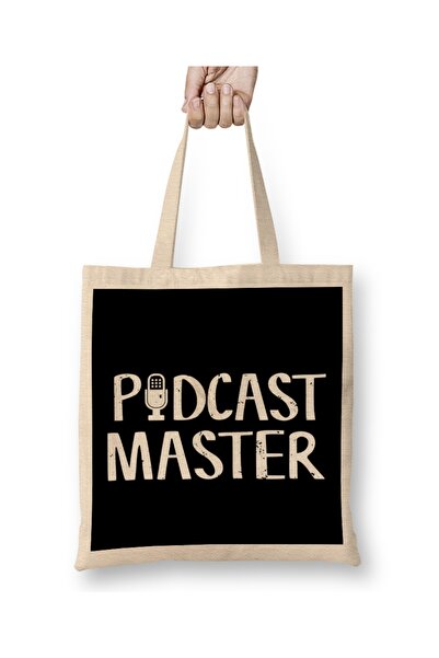 Baskı Dükkanı Slatka i smešna podkast majica za master podkasting Torba duga ...