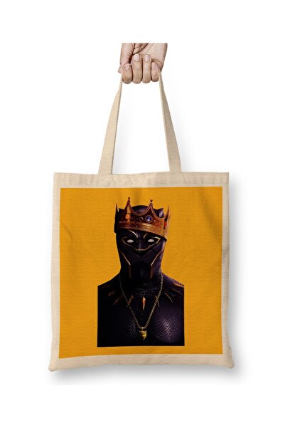 Baskı Dükkanı Μαύρη τσάντα Black Panther King Of Black Panther με μακριά λαβή