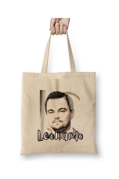 Baskı Dükkanı Υφασμάτινη τσάντα Leonardo DiCaprio με μακριά λαβή