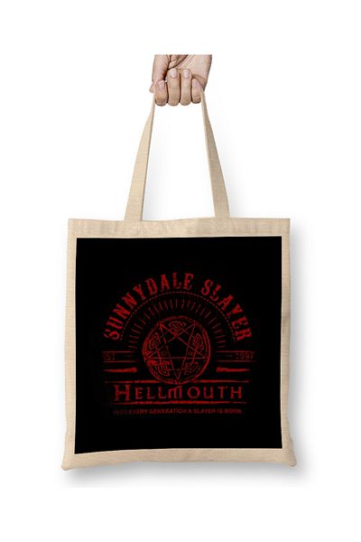 Baskı Dükkanı Geantă din pânză Hellmouth cu mâner lung
