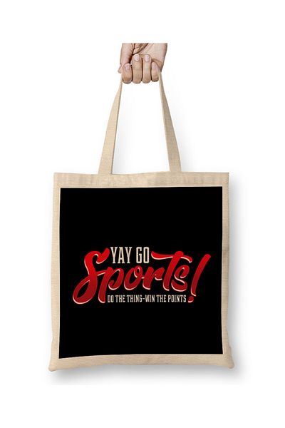 Baskı Dükkanı Yay Go Sports Do The Thing Win The Points Pun Geantă din pânză cu mâner lung