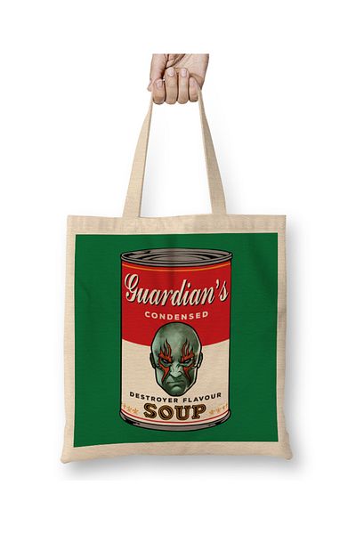 Baskı Dükkanı Guardians Of The Galaxy Destroyer Soup Warhol υφασμάτινη τσάντα με μακριά λαβή