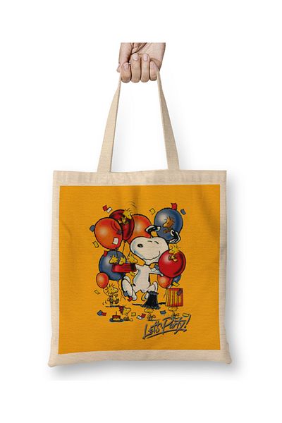 Baskı Dükkanı Snoopy υφασμάτινη τσάντα με μακριά λαβή