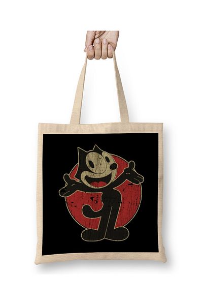 Baskı Dükkanı Υφασμάτινη τσάντα Felix The Cat Show με μακριά λαβή