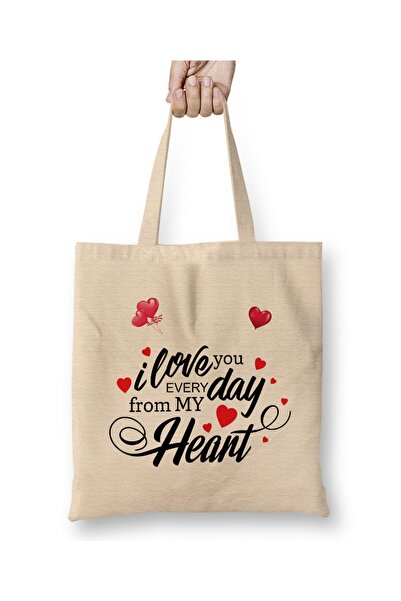 Baskı Dükkanı Poklon za Dan zaljubljenih za partnera 029 Tkanina Torba Duga S...