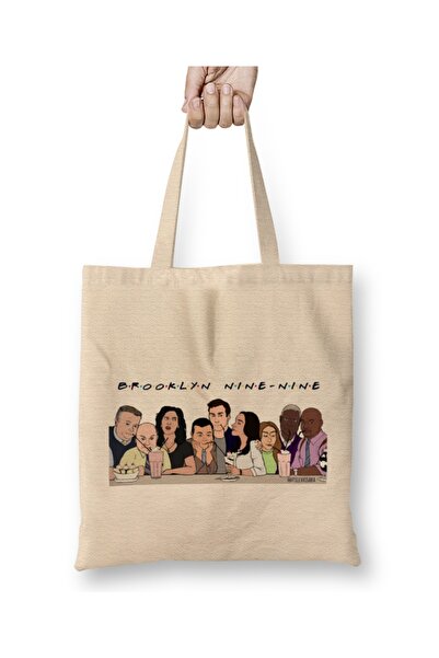 Baskı Dükkanı The One Where They Are Back Brooklyn 99 Bez Çanta Uzun Saplı