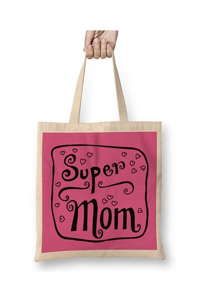 Baskı Dükkanı Υφασμάτινη τσάντα Supermom Superanne 05 με μακριά λαβή