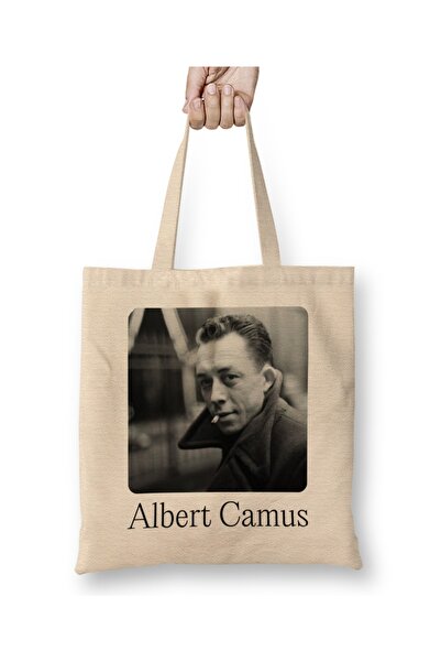 Baskı Dükkanı Albert Camus 01 Geantă din pânză cu mâner lung