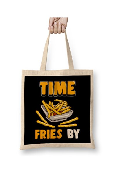 Baskı Dükkanı Slatke pomfritove od Funny French Fry Food Pun Cloth Torba Long...