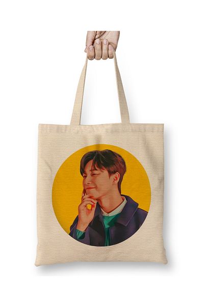 Baskı Dükkanı Υφασμάτινη τσάντα Park Seo Joon Cutie Pie με μακριά λαβή