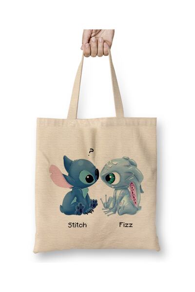 Baskı Dükkanı Geantă din pânză Gaming Fizz and Stitch What's Up cu mâner lung