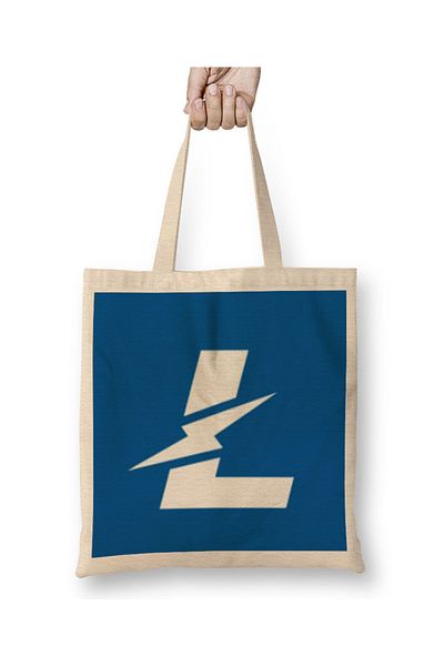 Baskı Dükkanı Υφασμάτινη τσάντα Litecoin To Tthe Moon LOGO με μακριά λαβή