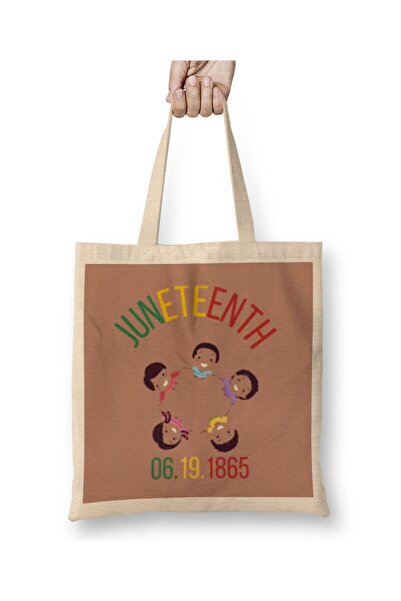 Baskı Dükkanı DECA Juneteenth Juneteenth Juneteenth 1865 Tkanina Torba Duga S...