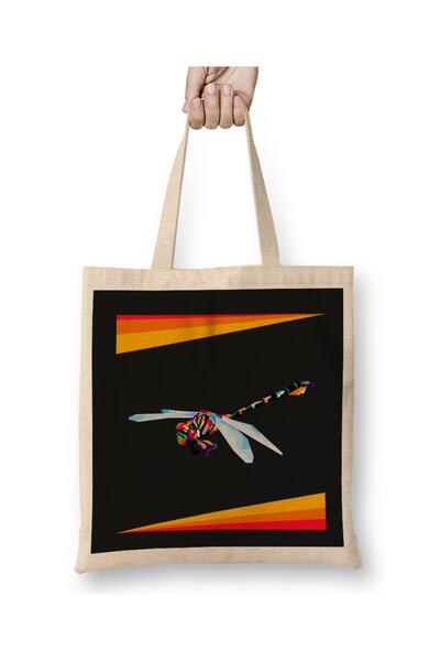 Baskı Dükkanı Životinje Šarene vilin konjice u pop art platnu Torba Dugačko S...