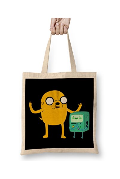 Baskı Dükkanı Vreme za avanturu Džejk, pas, i BMO, robot, tkanina Torba duga ...