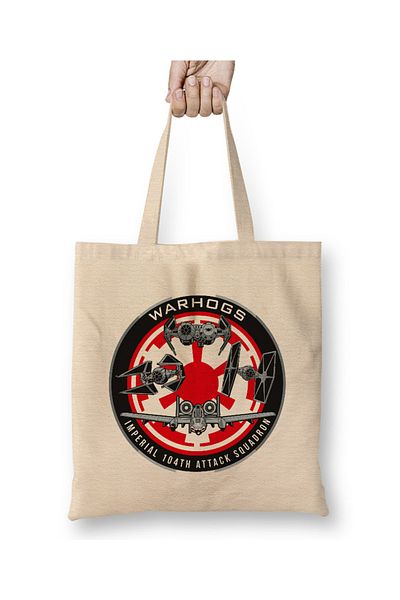 Baskı Dükkanı Υφασμάτινη τσάντα Warhogs imperial 104 Tk Attack Squadron με μακριά λαβή